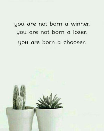 شما یک برنده متولد نشده اید.. شما یک بازنده هم متولد نشده اید.. شما یک انتخاب کننده متولد شده اید